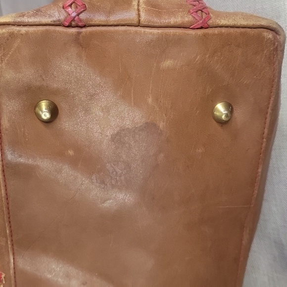 Isabella Fiore Beaded/ Embroidered Brown Leather Tote Shoulder Bag - Picture 7 of 14